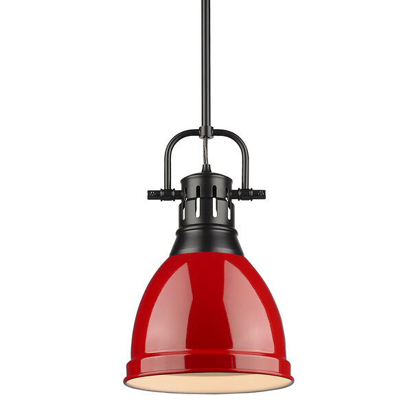 Duncan Black and Red 14-Inch One-Light Mini Pendant, image 1